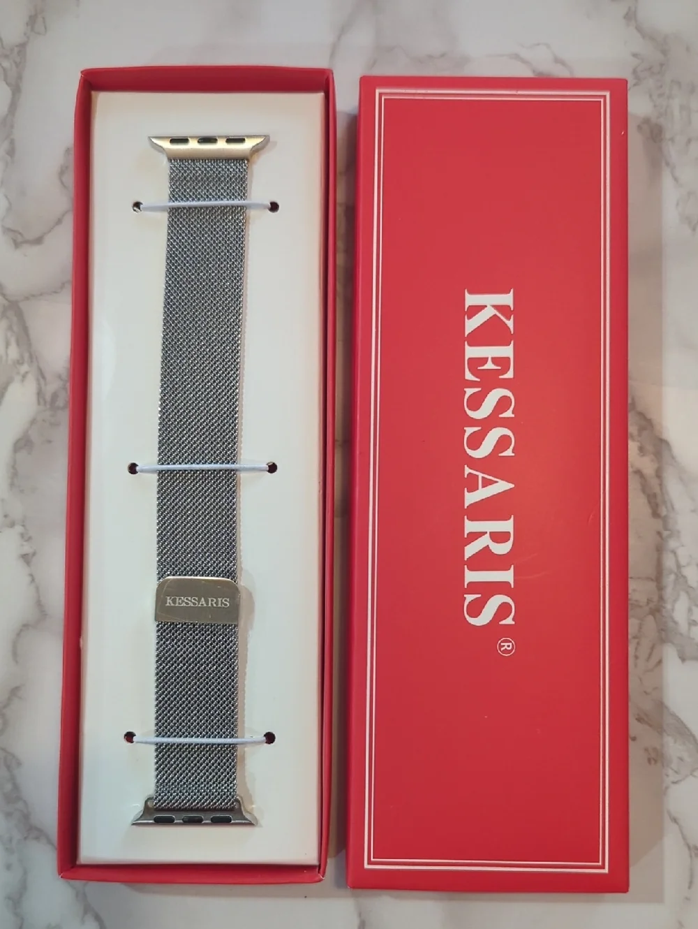Kessaris Silver Mesh Watch Band for Women